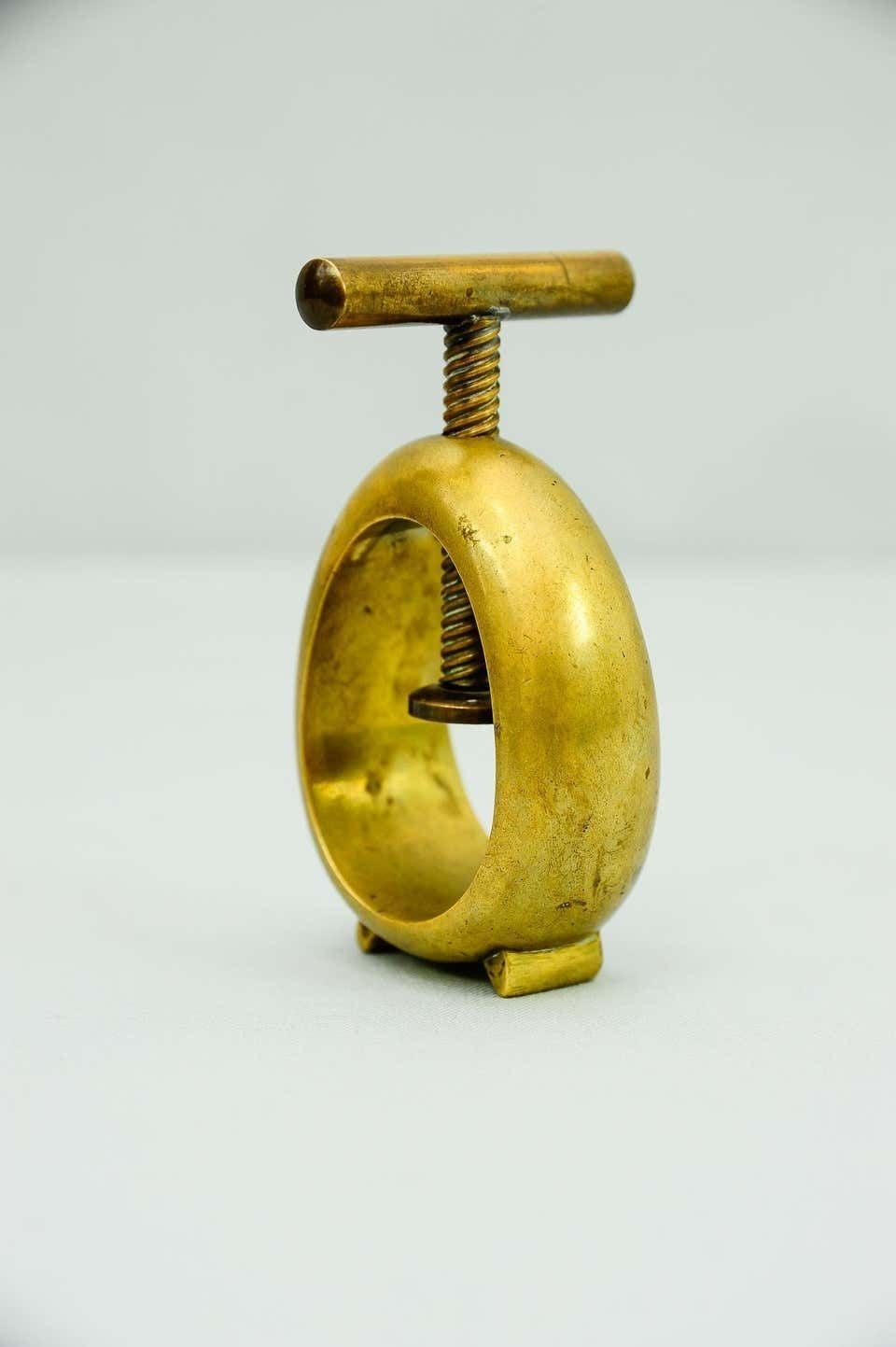 Carl Auböck Midcentury Brass Nut Cracker, Austria, 1950s Signatured photo for sale