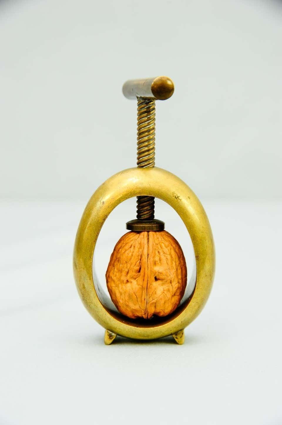 Carl Auböck Midcentury Brass Nut Cracker, Austria, 1950s Signatured photo Home Decor