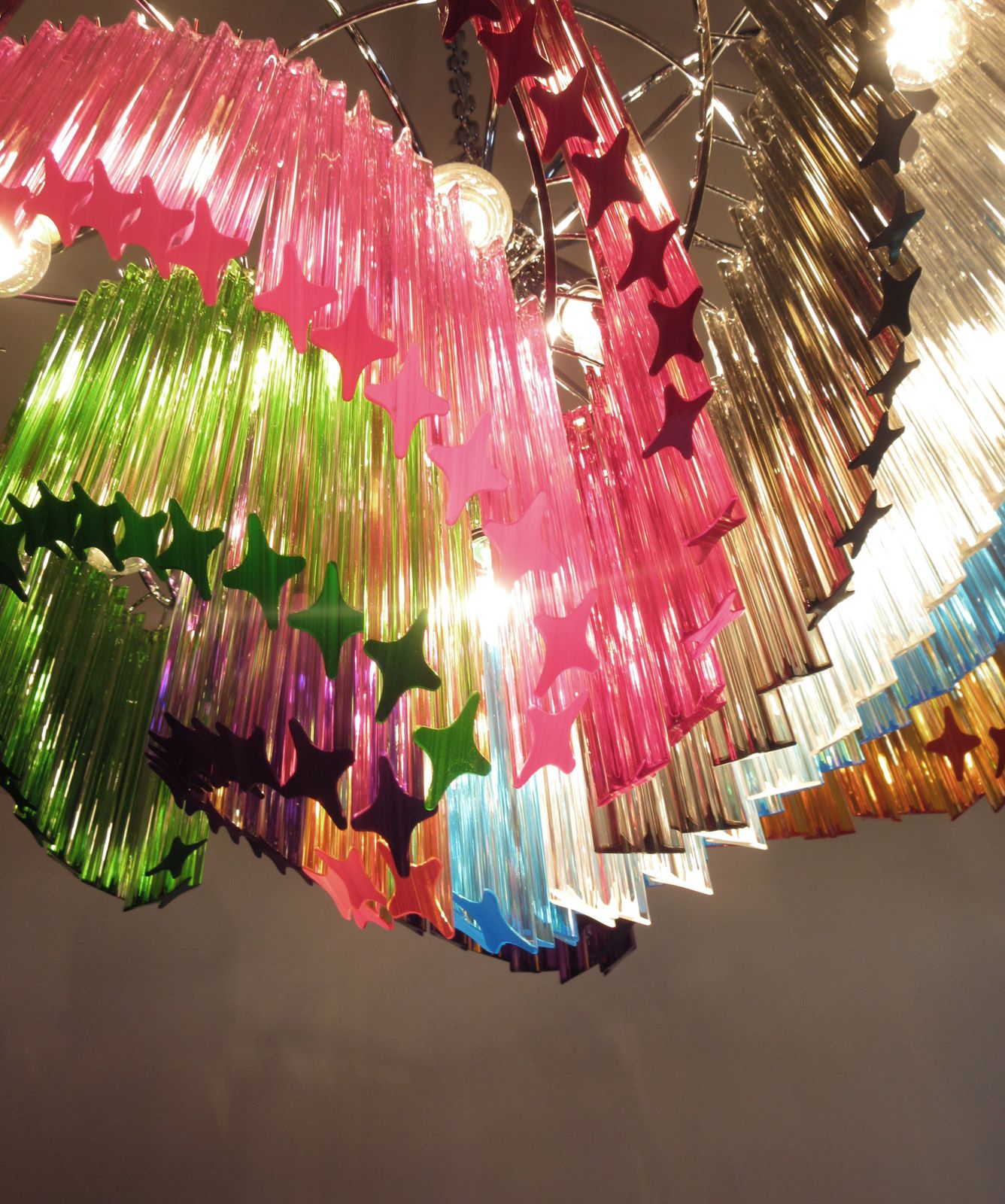 photo furniture Modern Quadriedri Murano Glass Chandelier   200 Multicolored Prism Quadriedri