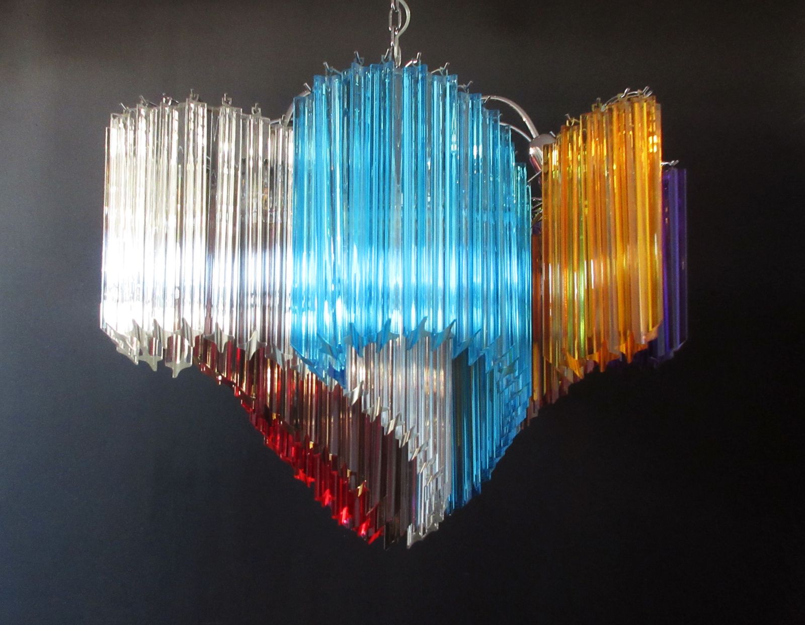 photo buy Modern Quadriedri Murano Glass Chandelier   200 Multicolored Prism Quadriedri