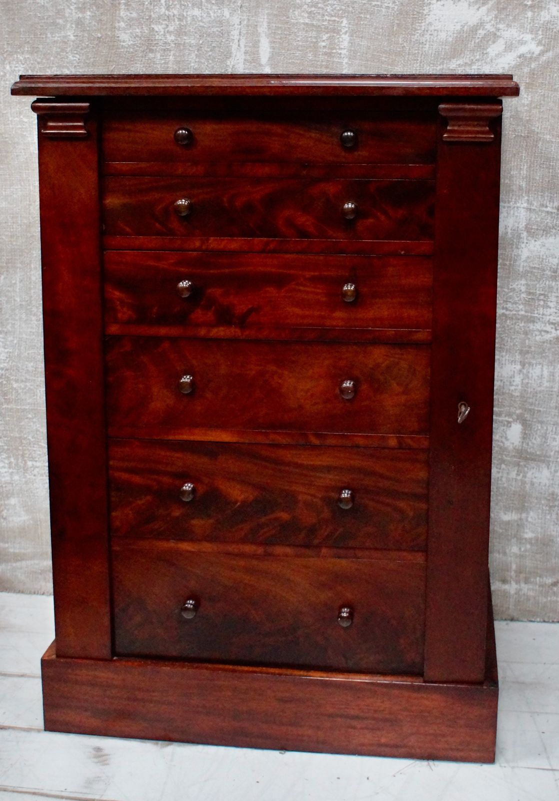 Victorian Flame Mahogany Wellington Chest
