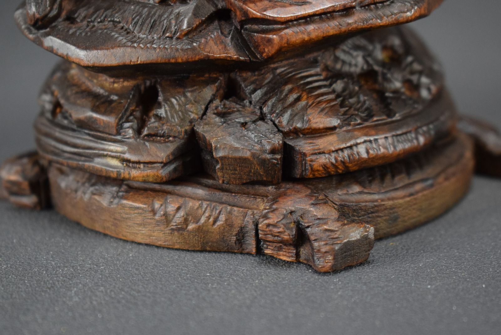 Black Forest Carved Marmot Candlestick Hand Carved Wood Candle Holder photo for sale
