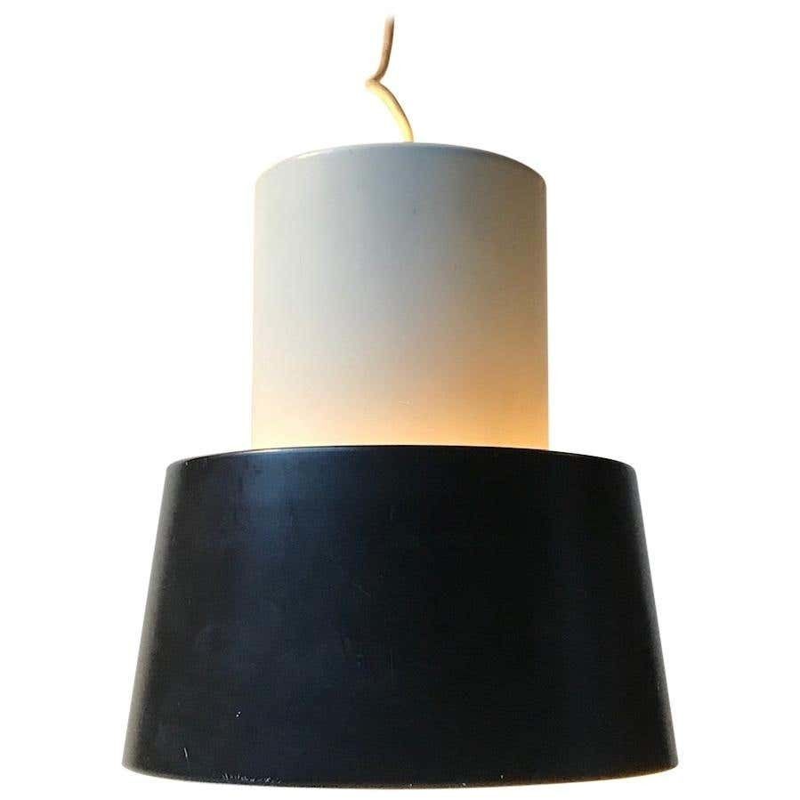 Black & White Nyboderpendel Ceiling Lamp By Svend Aage Petersen & Louis Poulsen