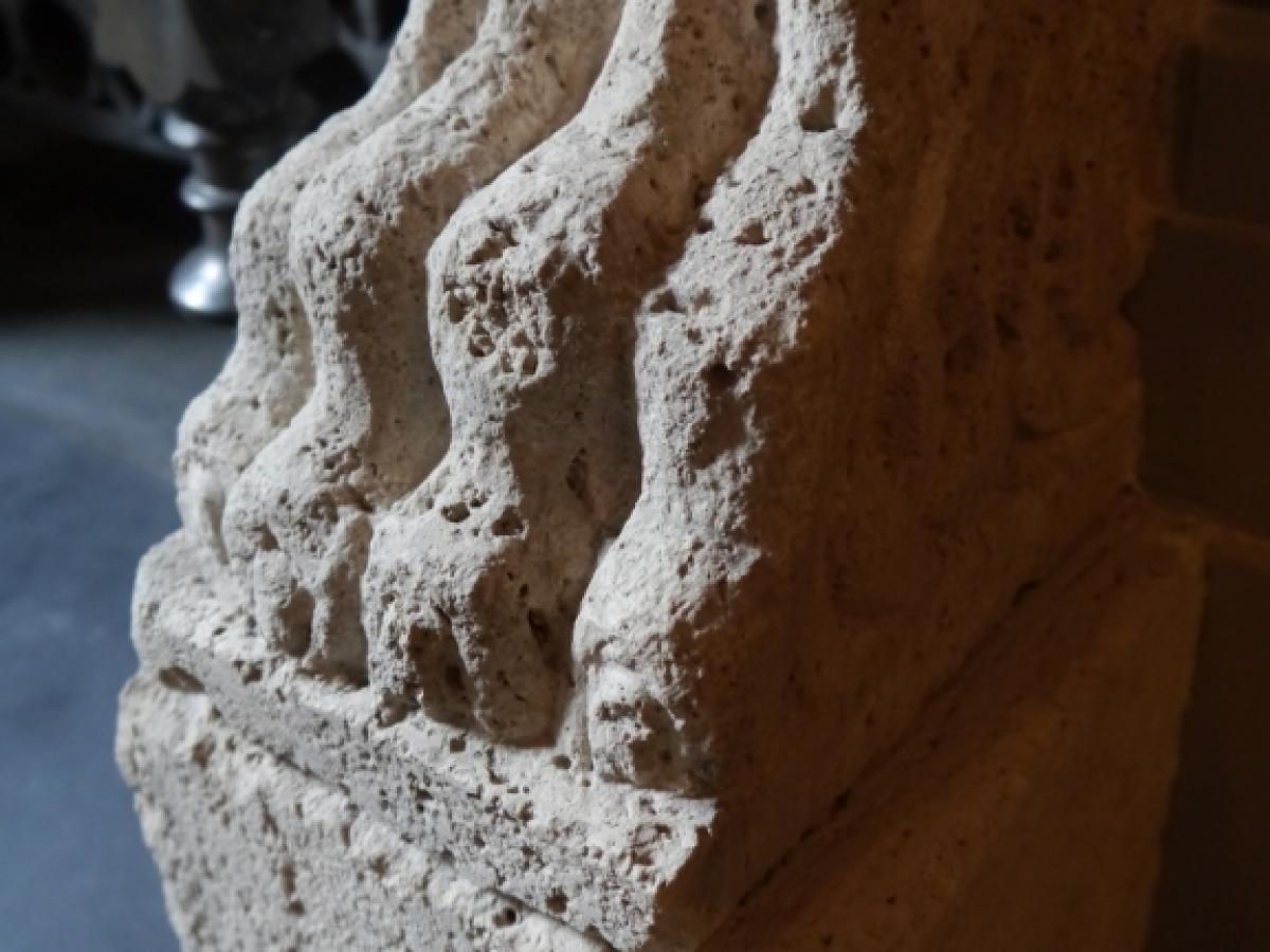 Antique Italian Travertine Fireplace photo for sale