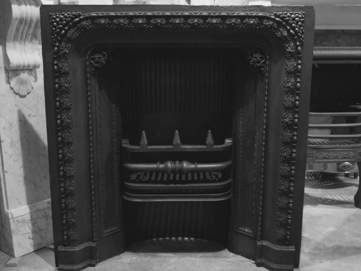 Antique Scottish Georgian Cast Iron Fireplace Insert.