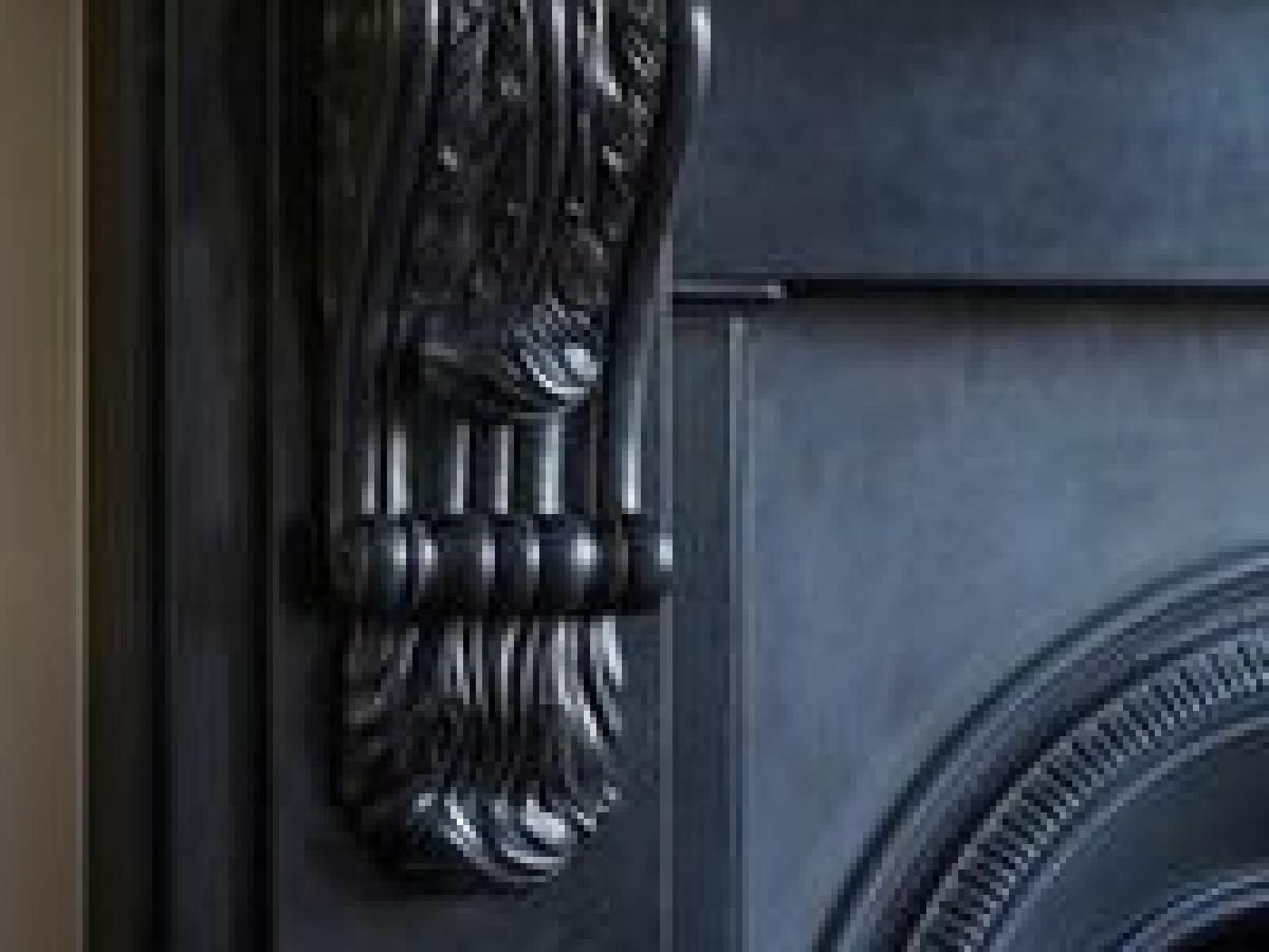 Large Black Belgian Fossil Marble Corbel photo for sale
