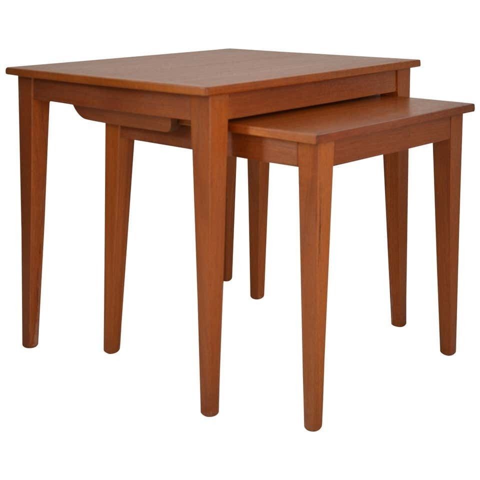 Pair Of Nesting Tables 1960 Denmark Teak Wood