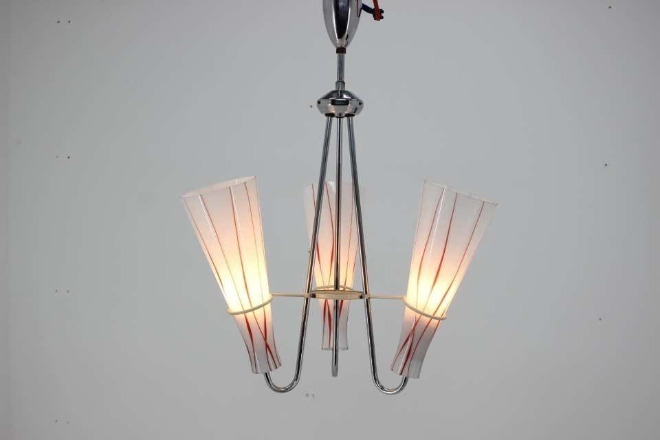Mid Century Design Chrome Pendant 1960s photo Lighting
