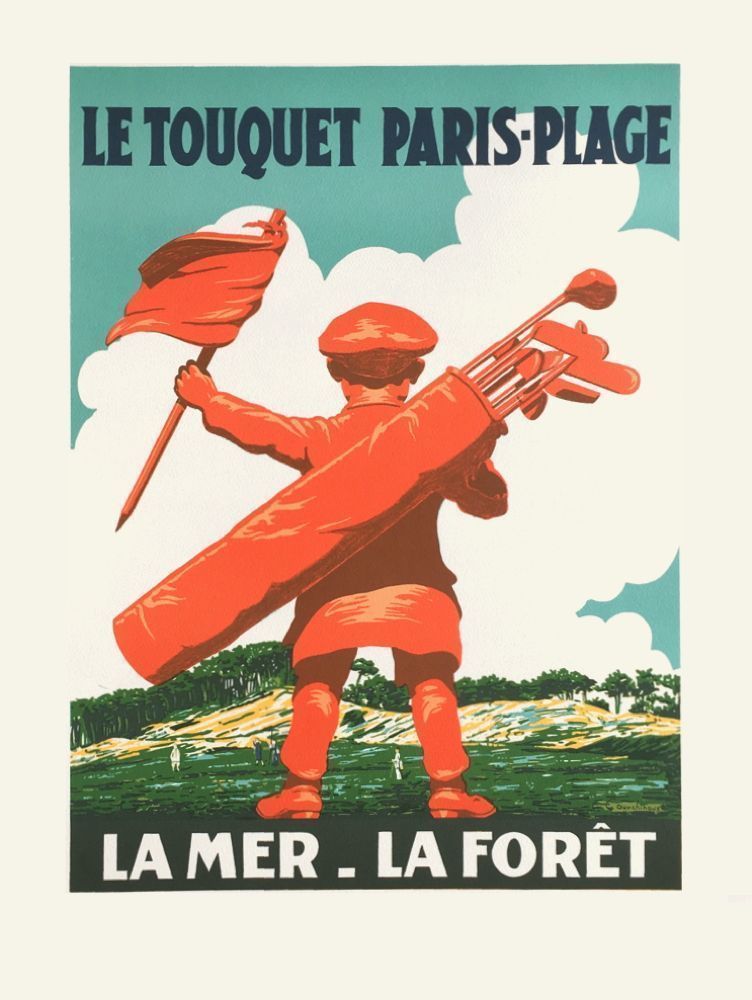 Courchinoux Edouard (1891 1968)   Poster In Lithography   Le Touquet Paris Plage La Mer La Forêt