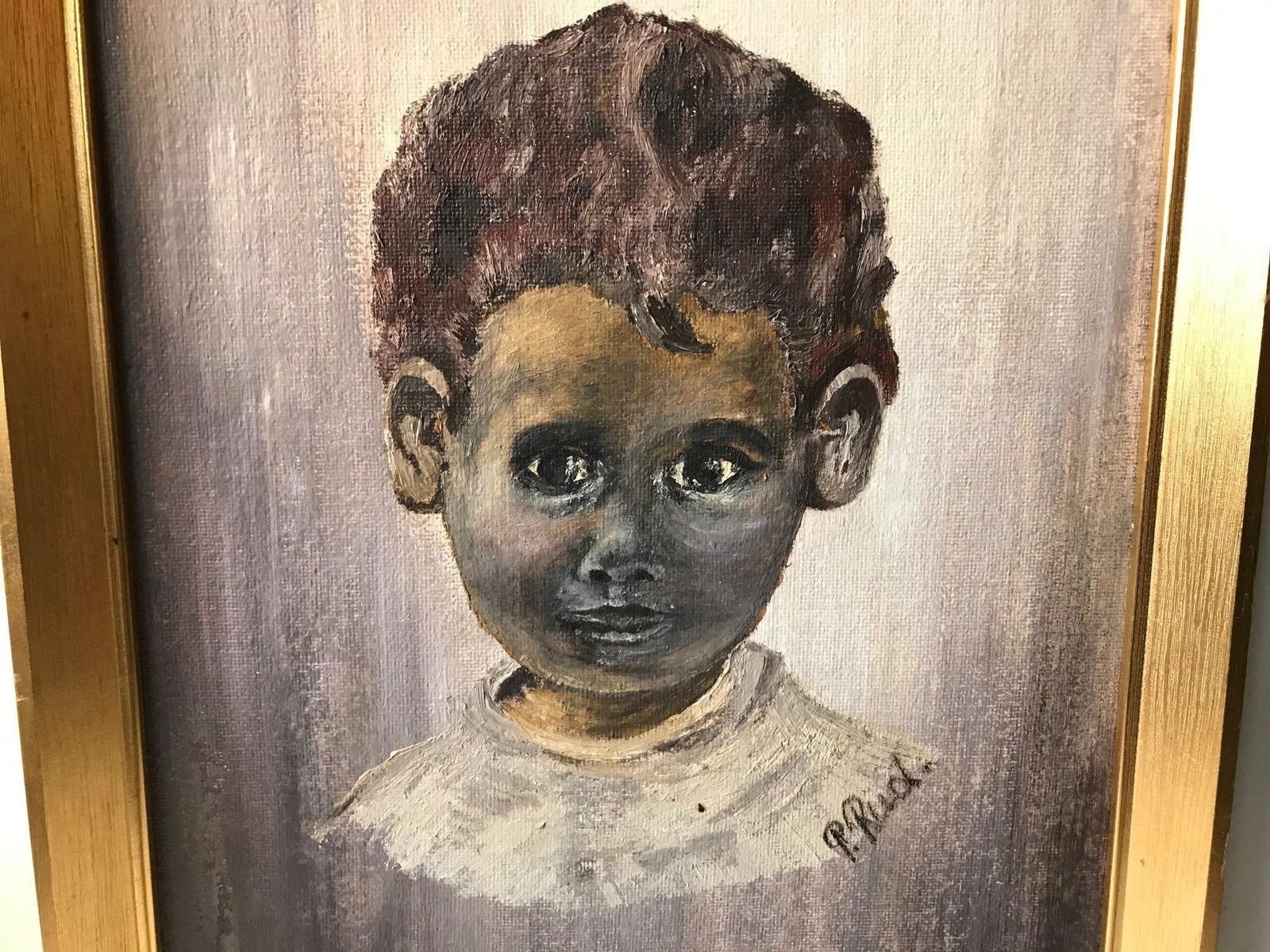 Afghan Boy   Oil Painting By Danish Artist P. Rüd, 1990s photo for sale