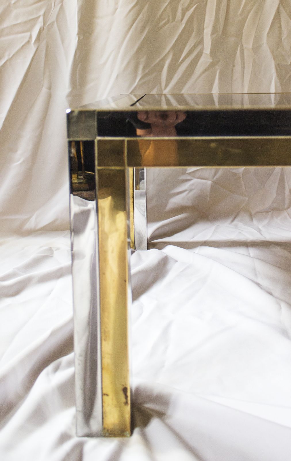 Large Coffee Table By Romeo Rega In Brass, Chrome And Smoked Glass photo furniture