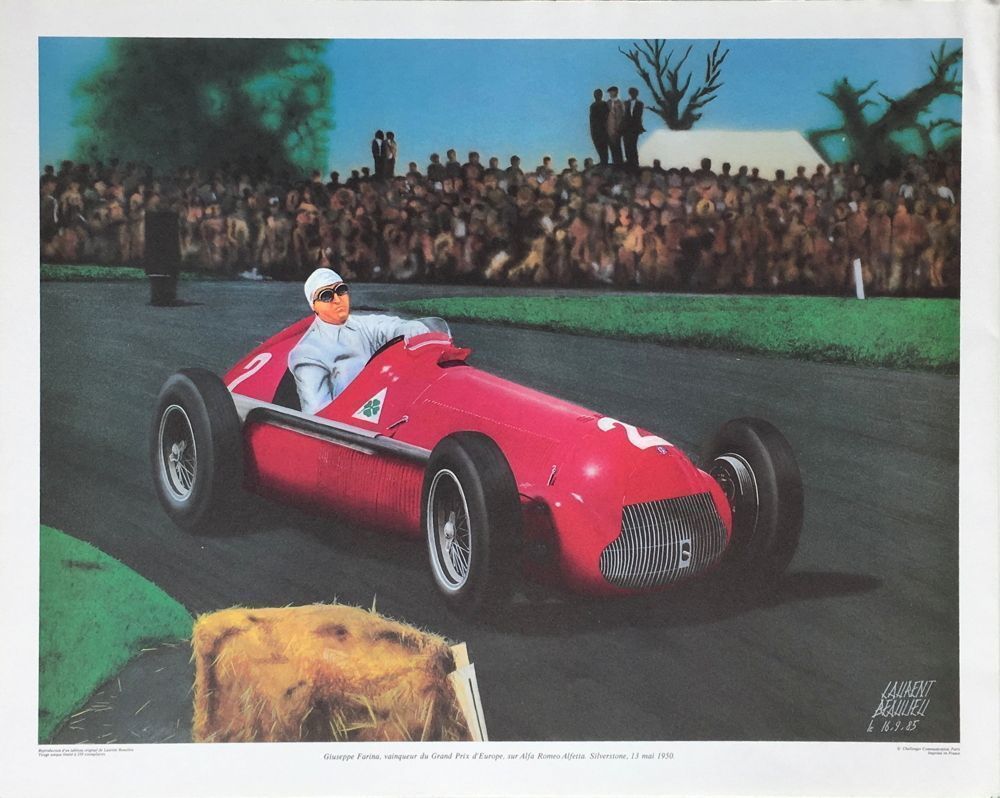 Beaulieu Laurent   Offset Poster   Giuseppe Farina Alfa Romeo Silverstone 1950