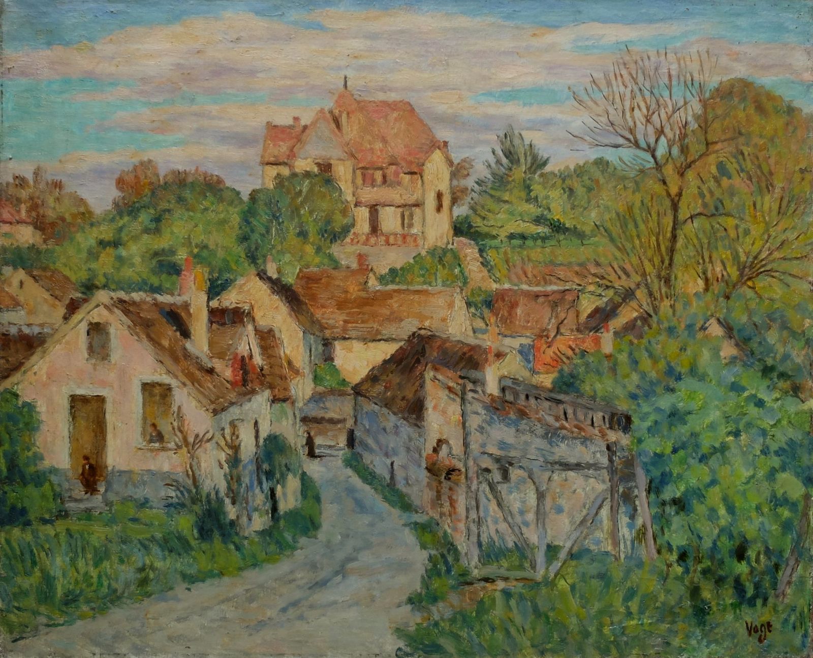 Vogt Lucien (1891 1968) Oil On Canvas Village Au Soleil (Bourron Marlotte?)