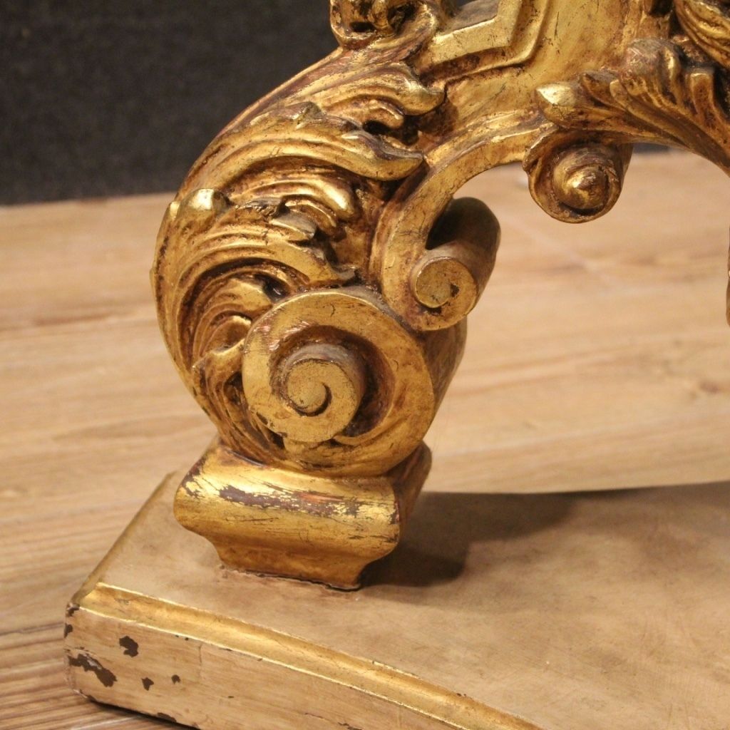 Italian Lacquered And Gilded Round Coffee Table With Glass Top photo vinterior