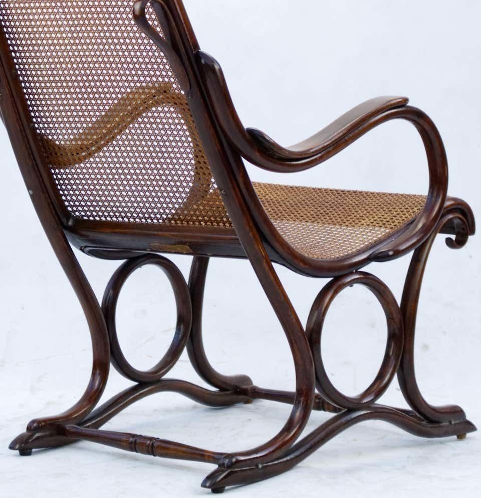 photo vinterior Bentwood Cane Salonfauteuil Easy Chair Thonet No. 1, Circa 1890