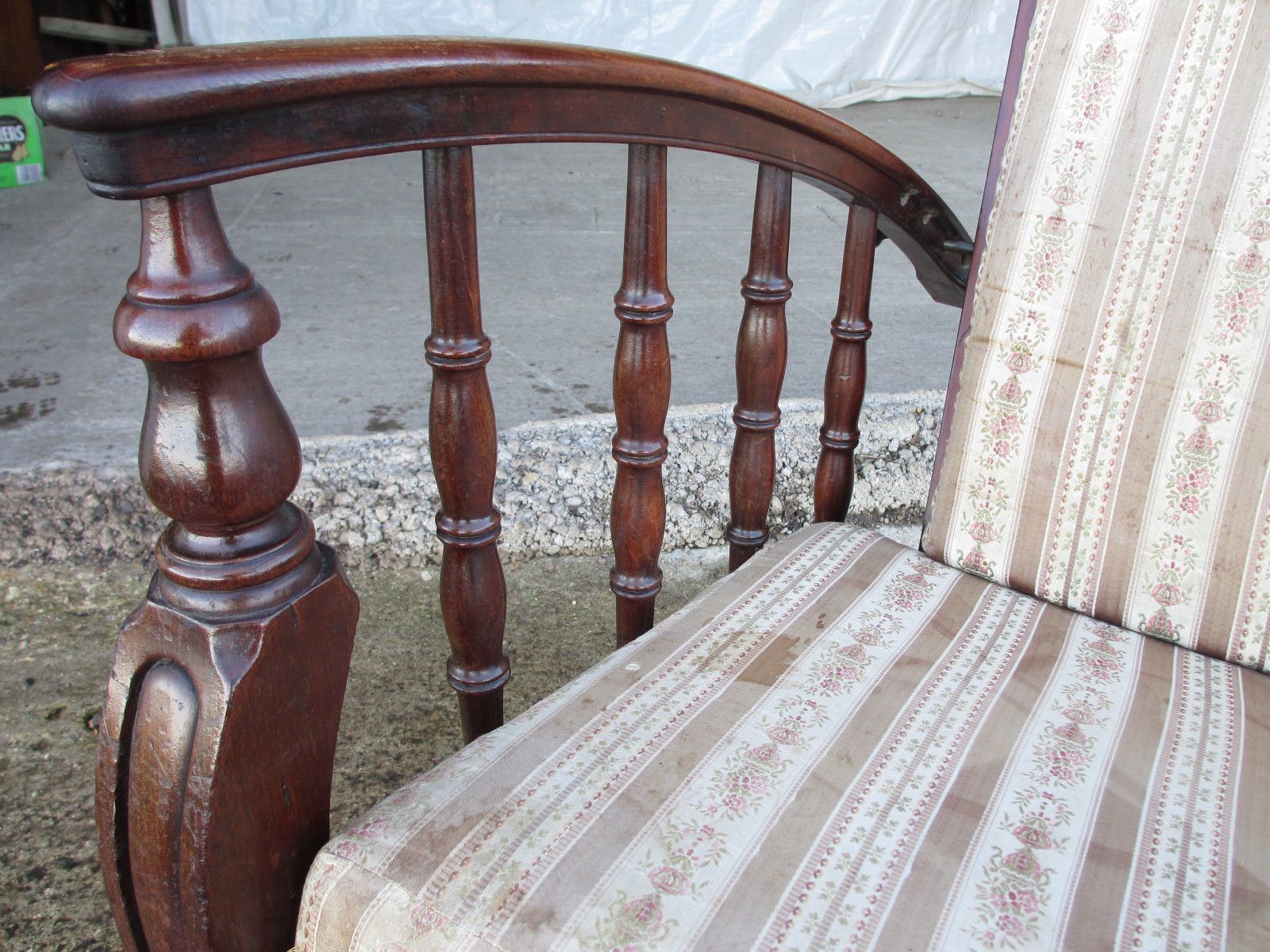 19th Century Mahogany Adjustable Steamer Armchair Ladderback On Castors photo for sale