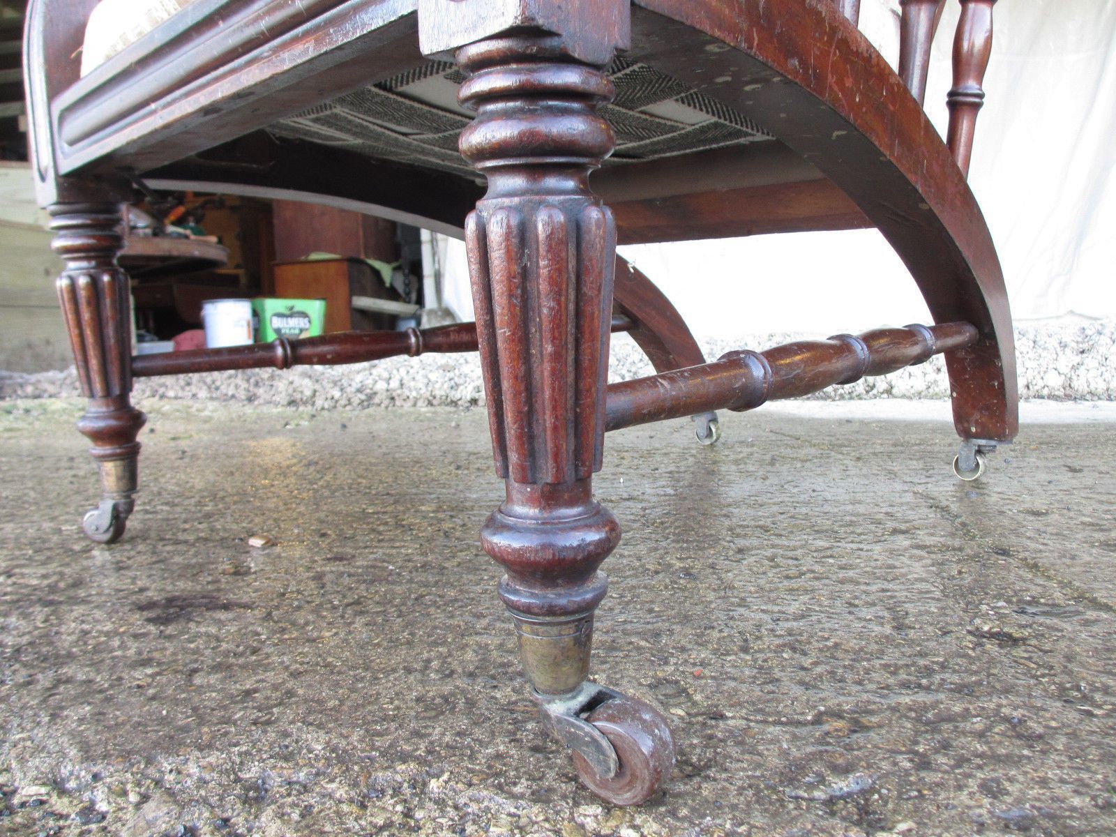 19th Century Mahogany Adjustable Steamer Armchair Ladderback On Castors photo 974.0