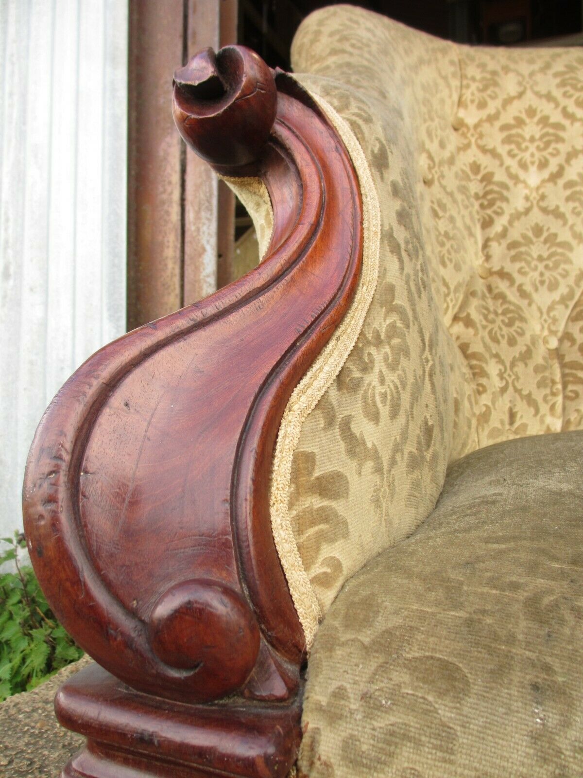 Early Victorian Mahogany Showood Twin High Back Sofa Settee photo for sale