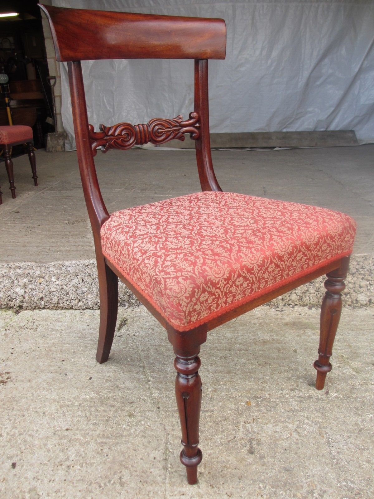Set Of Four Victorian Mahogany Bar Back Dining Chairs photo Furniture