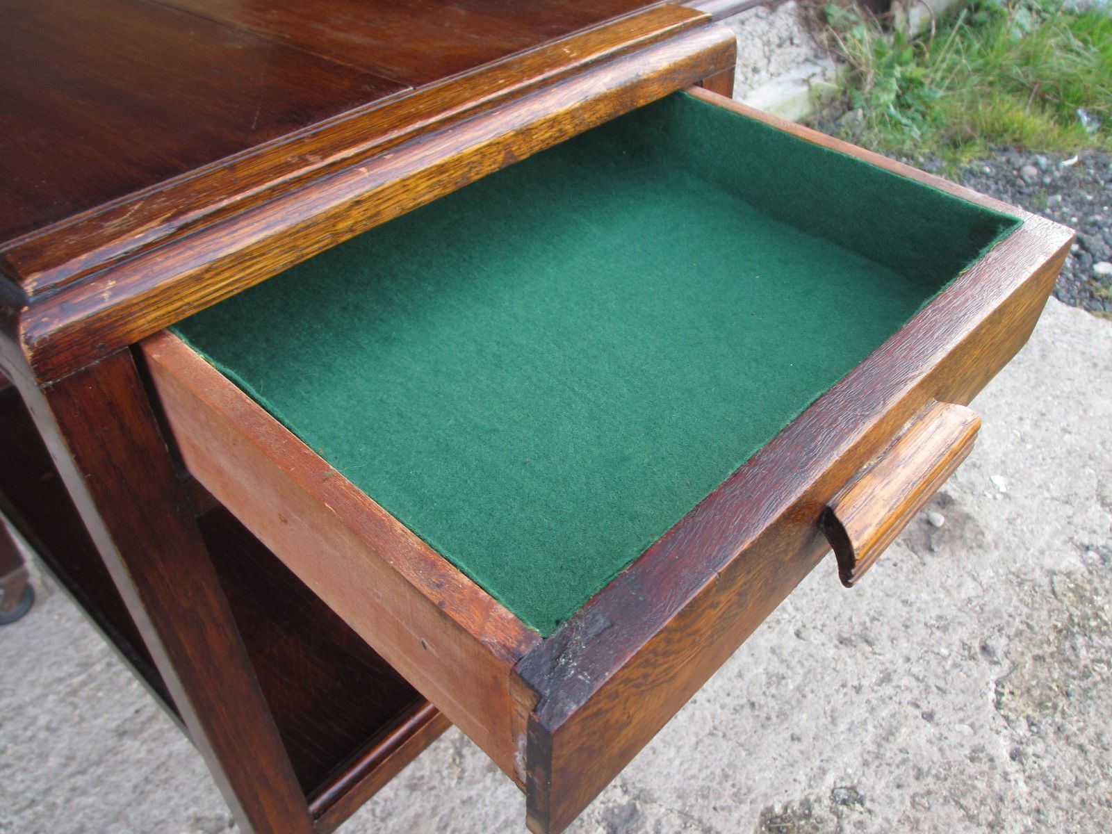 Oak Extending Table/Tea Trolley Cutlery Drawer On Castors C1920 photo furniture