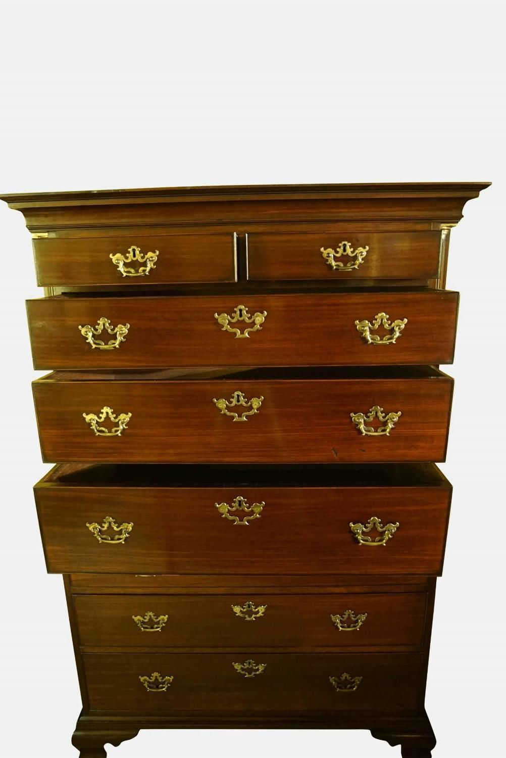 Mid 18th C George II Period Mahogany Tallboy photo for sale