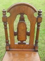 Pair Of Victorian Oak Hall Chairs With Carved, Turned And Pierced Backs photo Furniture
