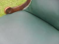 Victorian Carved Walnut Showood Fireside Chair With Rexine Upholstery photo buy