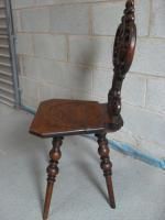 Victorian Oak Carved Fret Back Occasional Chair photo vintage
