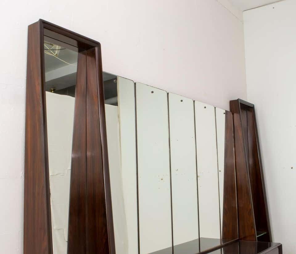 Guglielmo Ulrich Mid Century Modern Italian Walnut Mirrored Sideboard, 1940s photo Home Decor