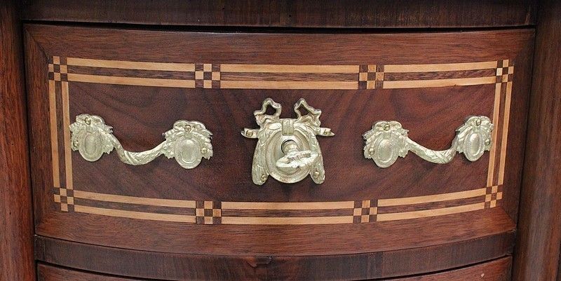 photo furniture Small Mahogany Dresser Chiffonnière, Louis XV / Louis XVI Transition Style   Late 19th