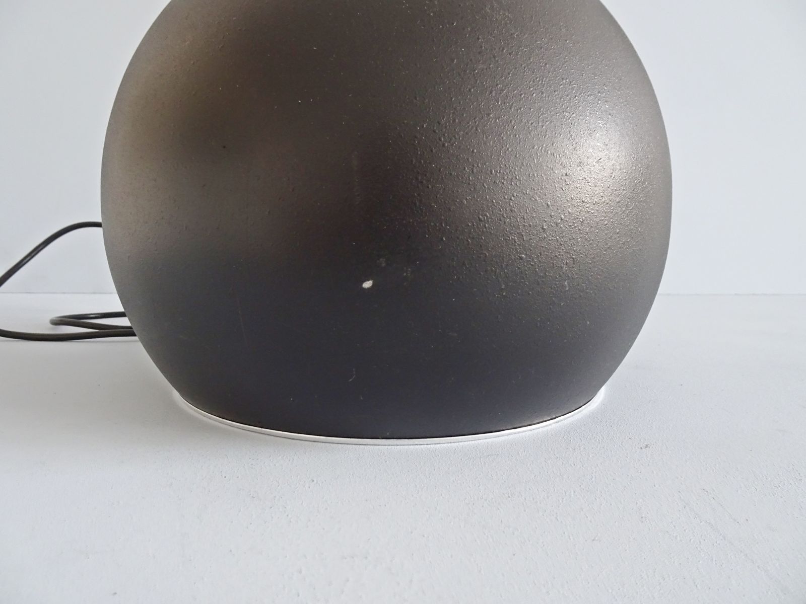 Large Industrial Pendant Lamp Made Of Metal And Chrome With Black Shrink Lacquer, Ball Lamp 1960s photo for sale