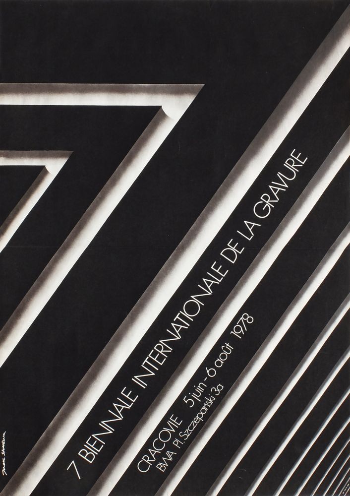 Stoklosa Jacek Maria (Born 1944 Poland)  Screenprint Poster 7th International Biennial Of Engraving Krakow 1978