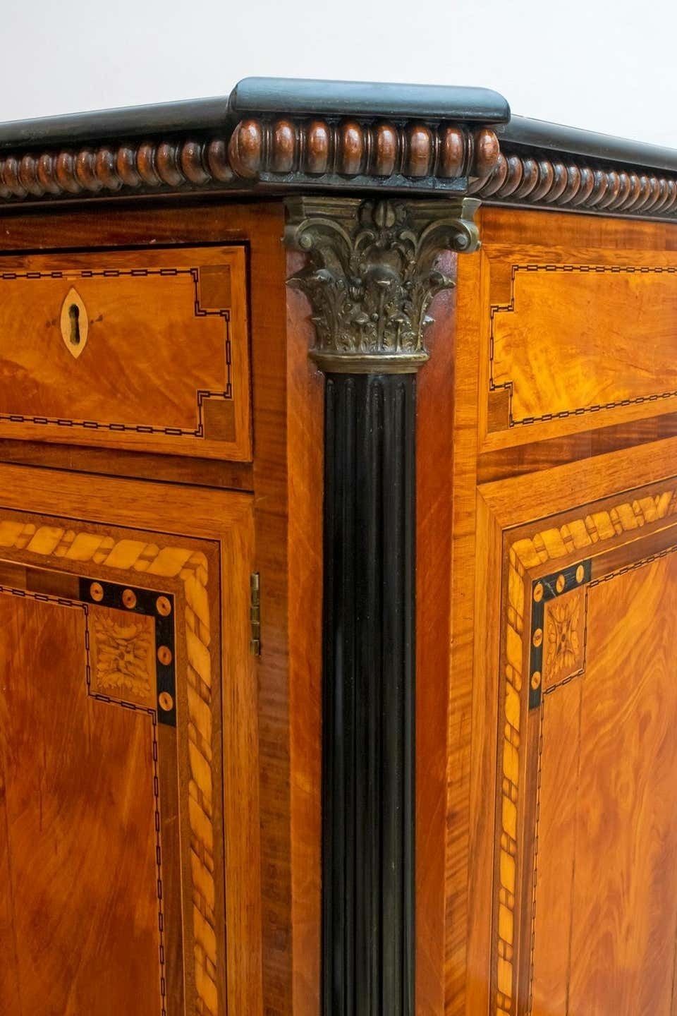 8331.0 Napoleon III French Sideboard Inlaid With Geometric Floral Motifs photo