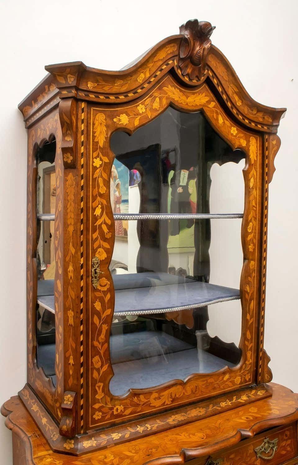 18th Century Dutch Trumeau Walnut With Maple Wood Inlays, Netherlands, 1760 photo buy