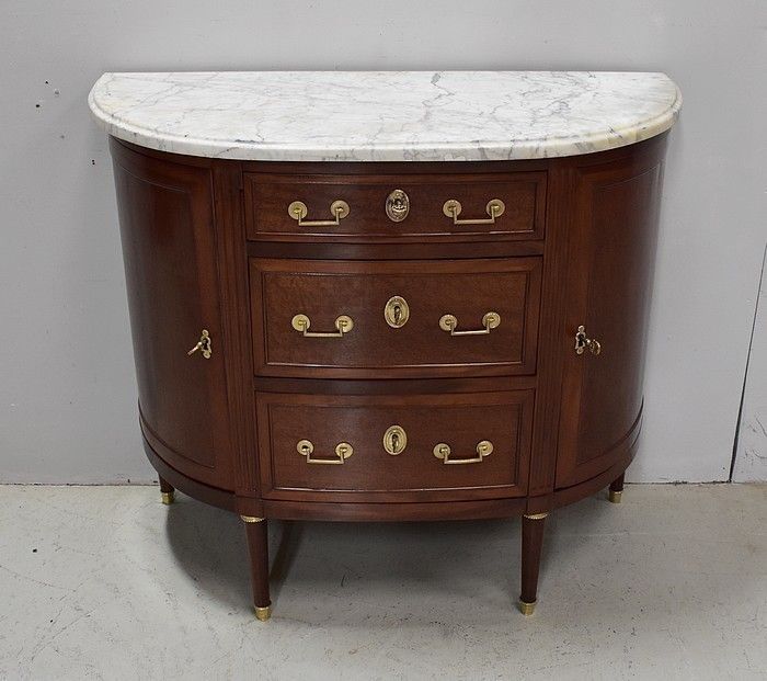 Small Mahogany Half Moon Buffet / Commode, Louis XVI Period   Xviiith