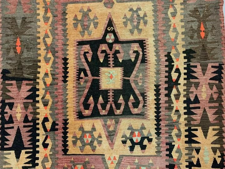 Vintage Turkish Kilim 350x140 Cm Wool Kelim Rug Large photo 1250.0