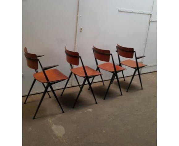 Set Of 4haises Pyramid By Wim Rietveld For Cirkel Ahrend, 1964 photo furniture