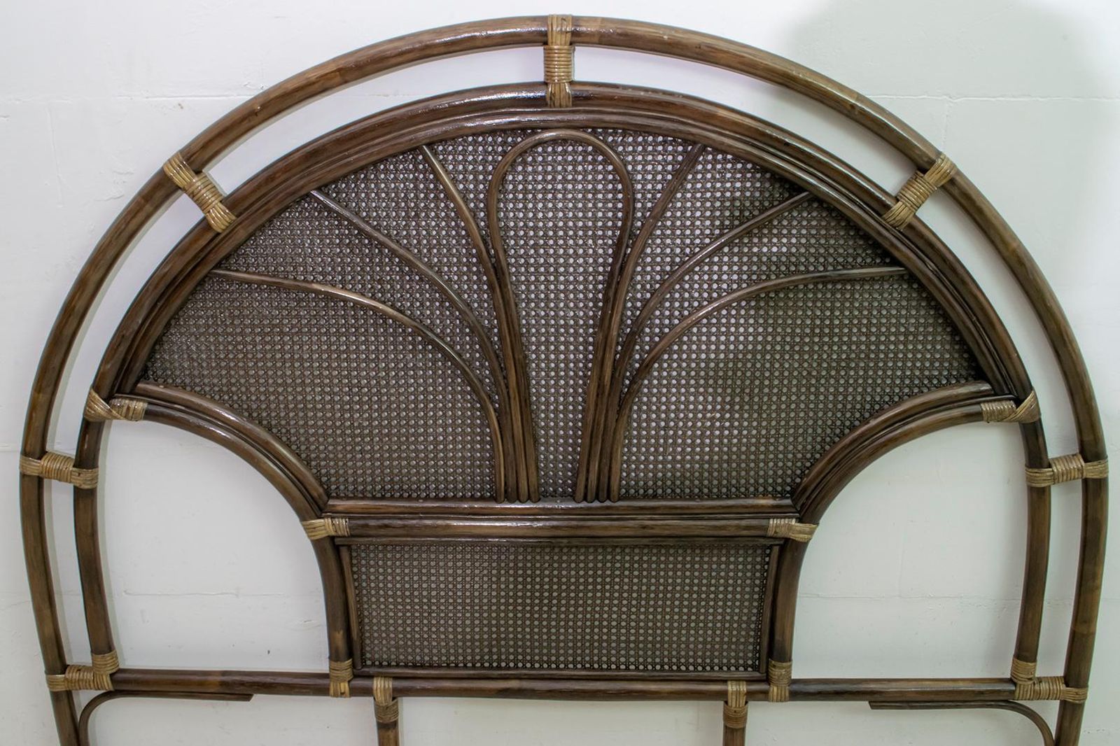 Bonacina Mid Century Modern Italian Bamboo And Rattan Headboard Handcrafted photo furniture