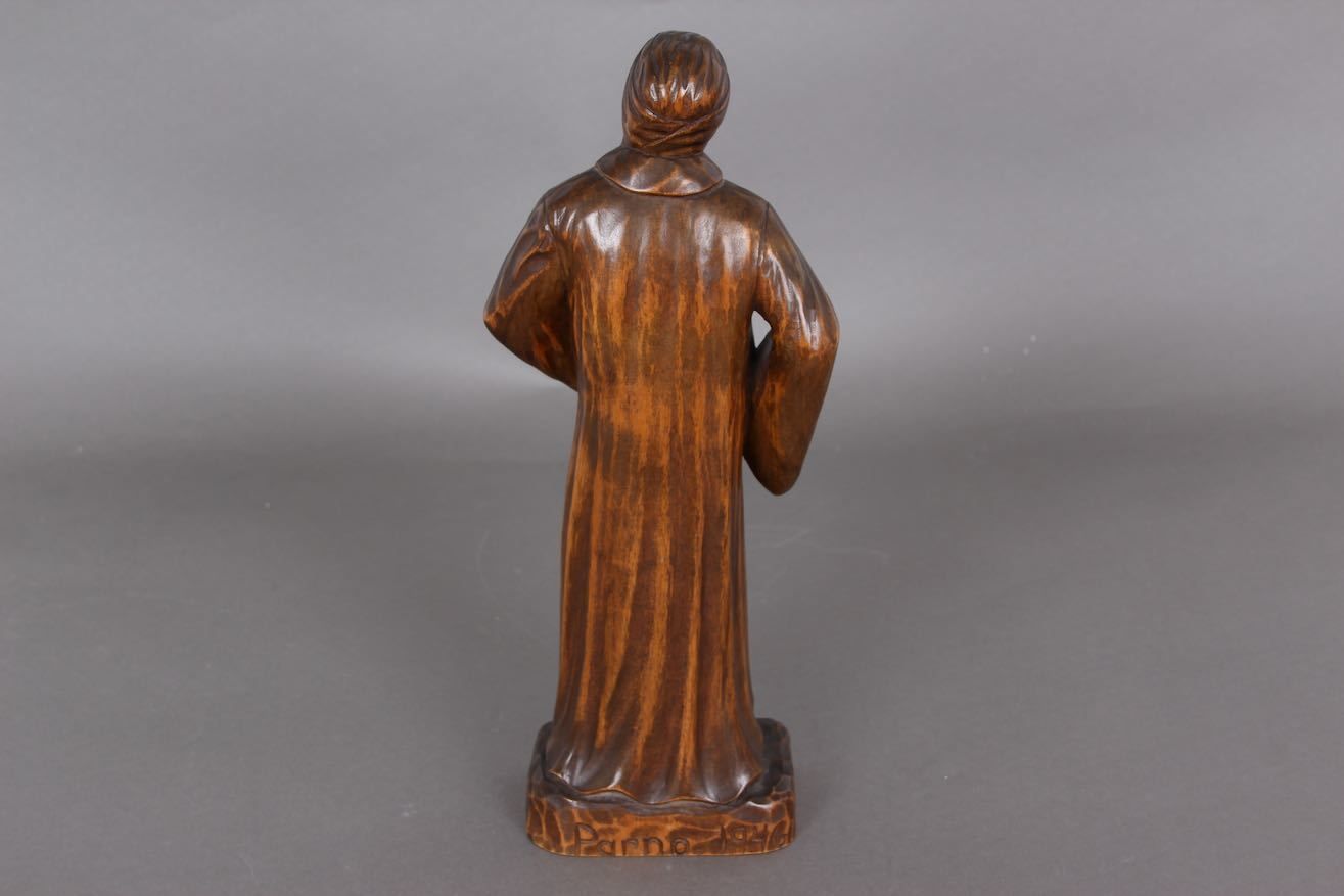 1 Religious Figure In Wood. Parno 1946. Perfect Condition. photo buy
