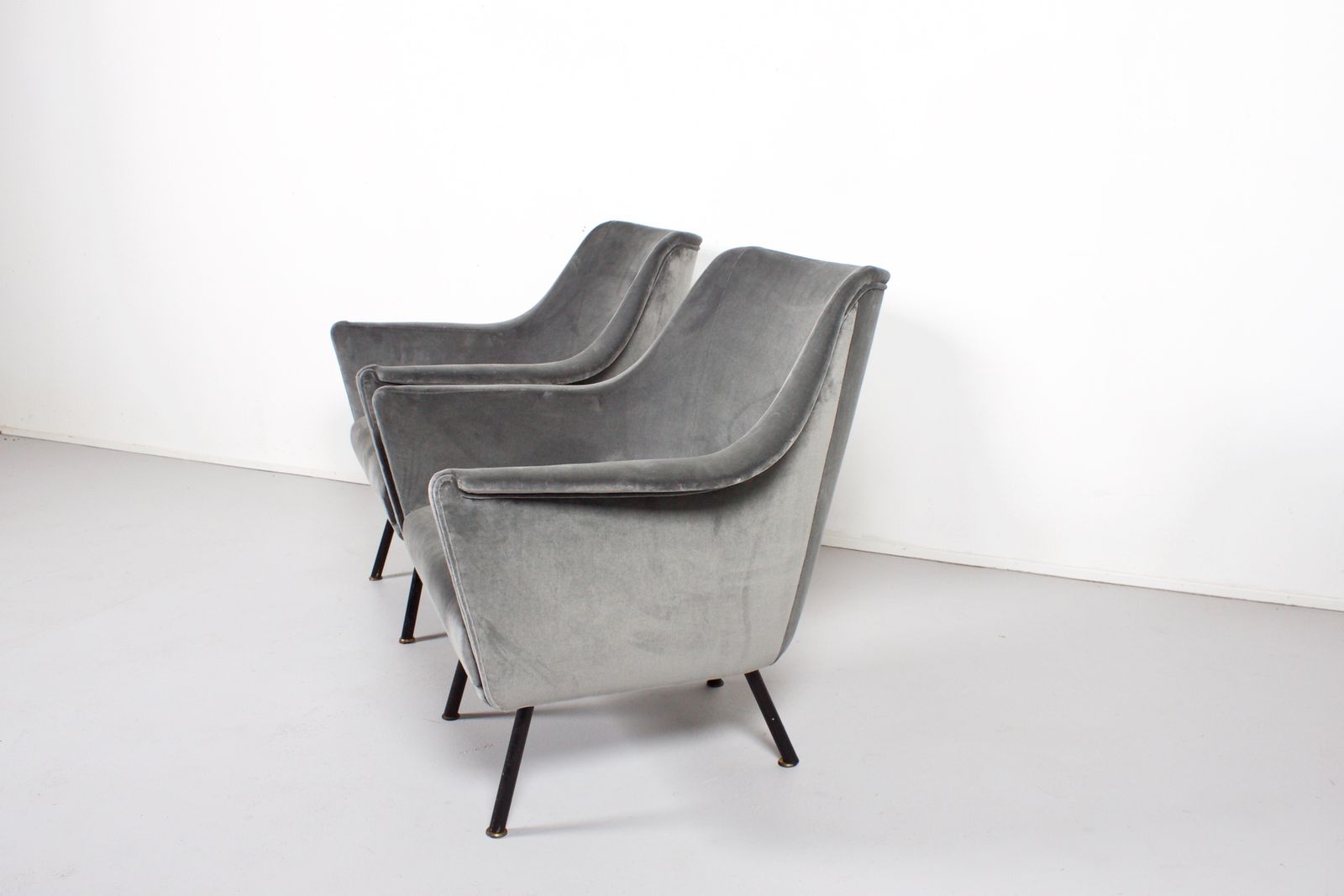 Pair Of Elegant Italian Mid Century Club Chairs, 1950s photo furniture