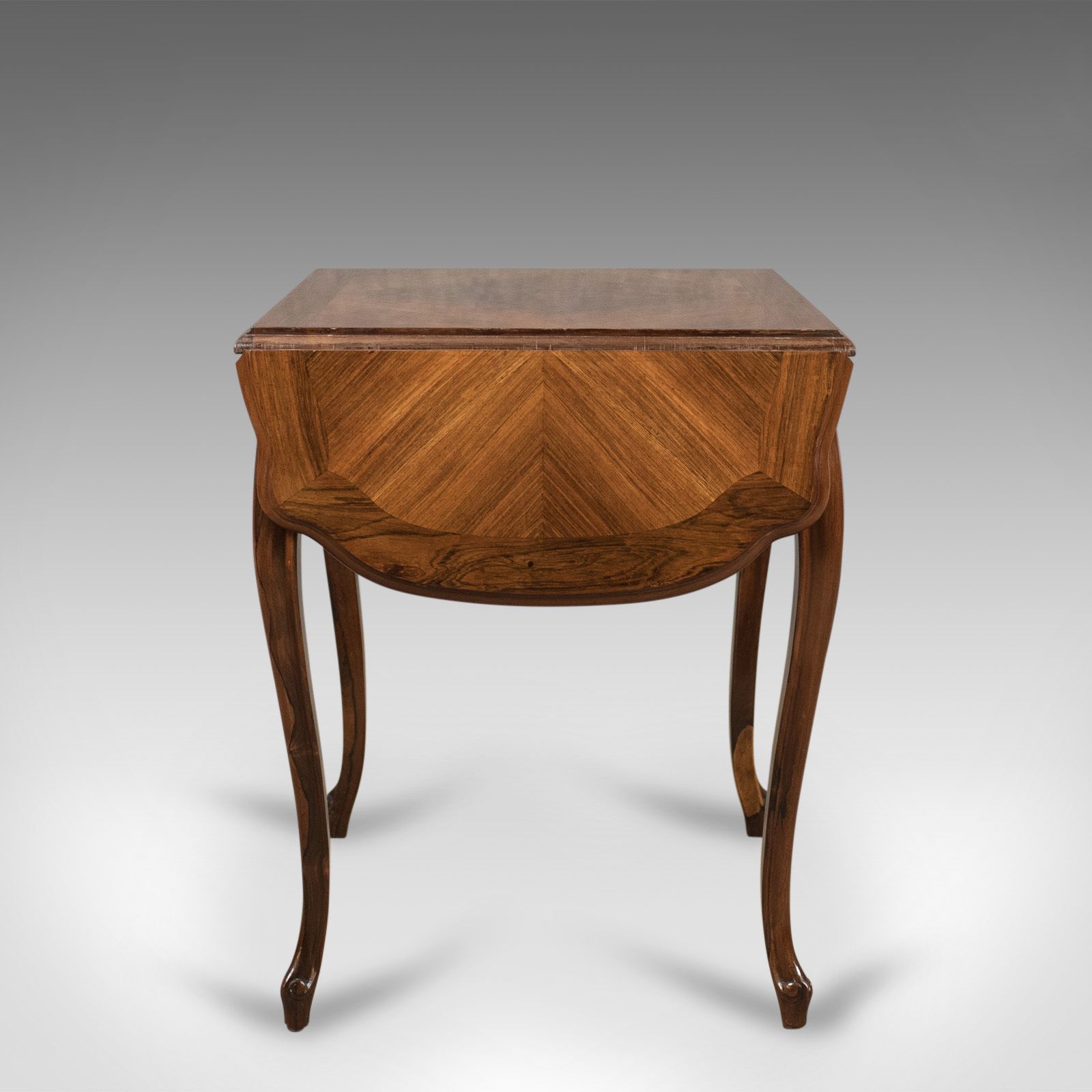 photo furniture 19th Century French Antique Sofa Table, Kingwood Drop Flap Occasional, C.1880