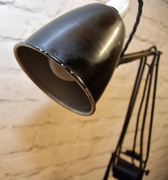 Horstmann And Hadrill Industrial Desk Vintage Lamp Office Factory Black Retro Antique Light Lighting Mid Century Factory photo vinterior