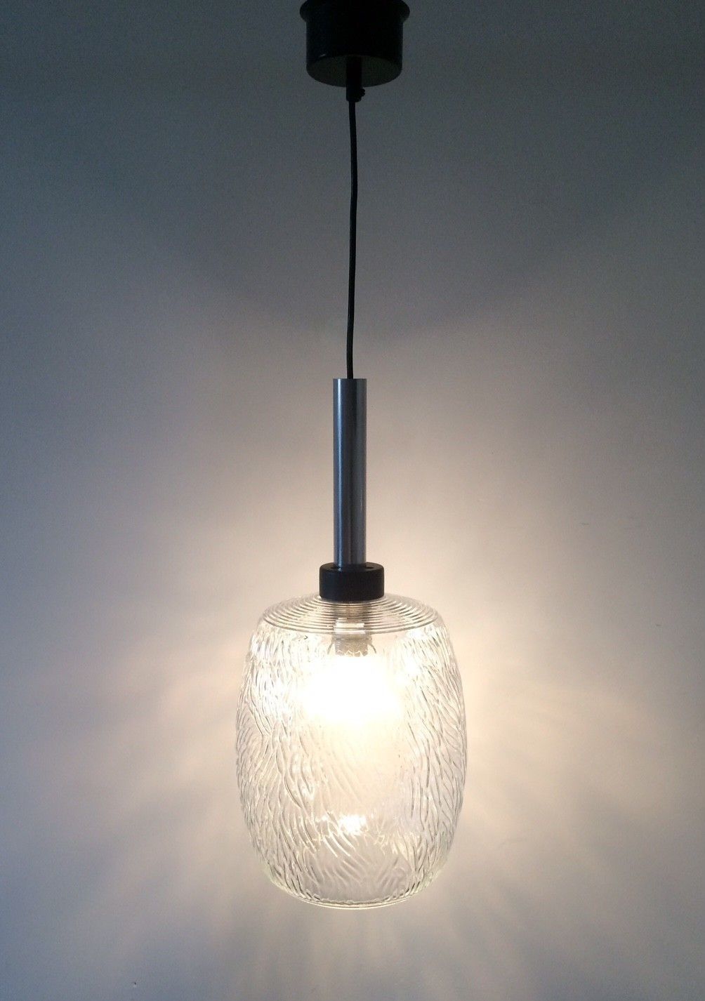 Mid Century Modern Glazen Hanglamp, Duitsland, Jaren 1960 photo vinterior