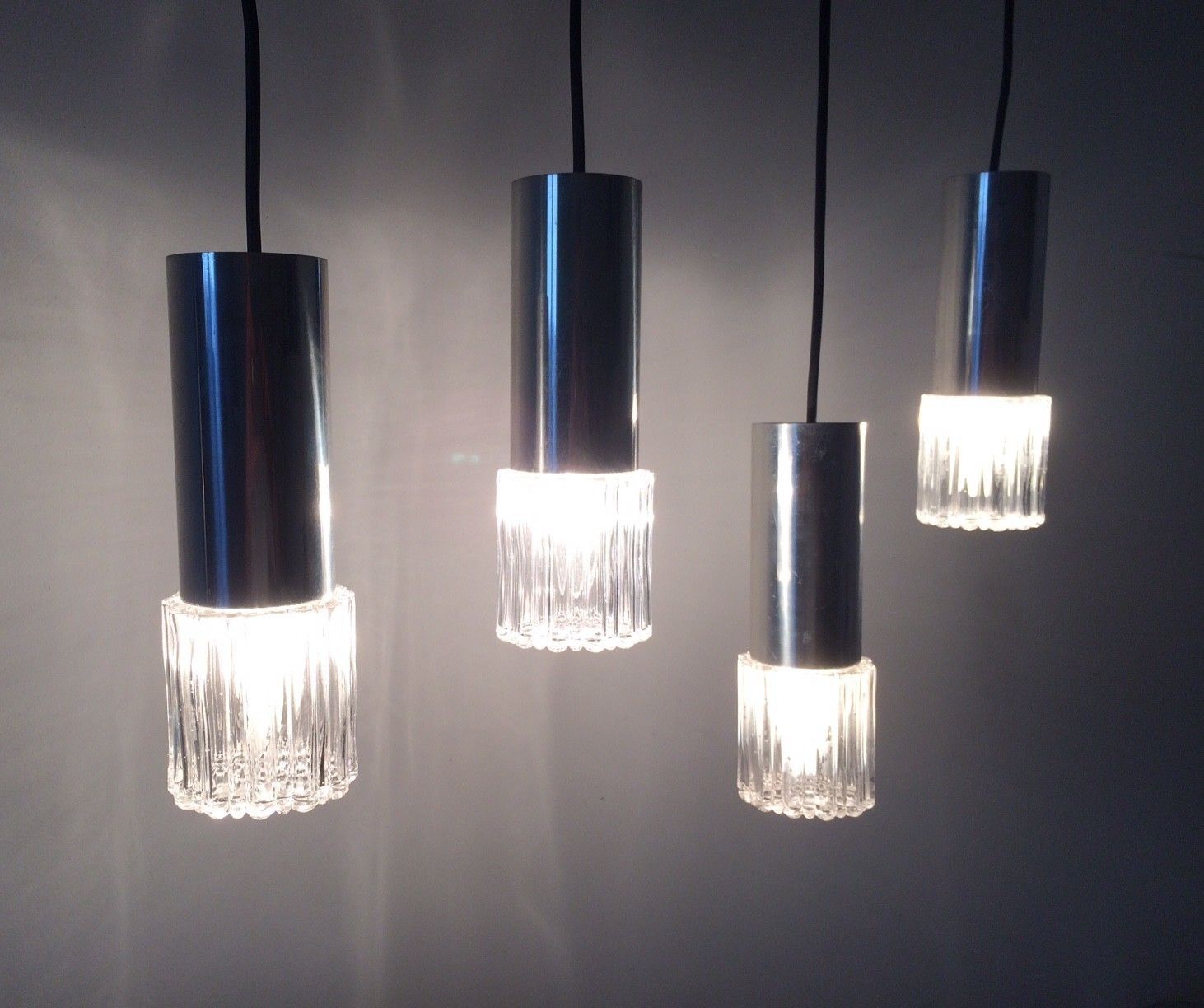Kaiser Leuchten Design Glass & Metal Pendant Hanging Lamp By Helena Tynell, 1960s photo buy