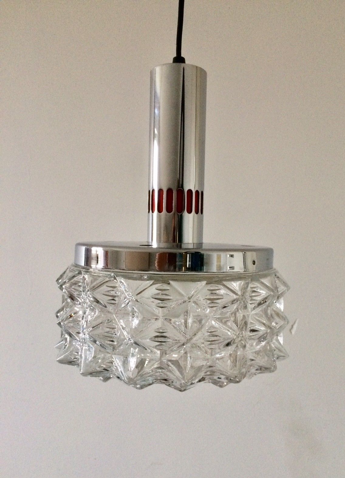 1960s Raak Design Glass Cristal Pendant Hanging Lamp photo furniture