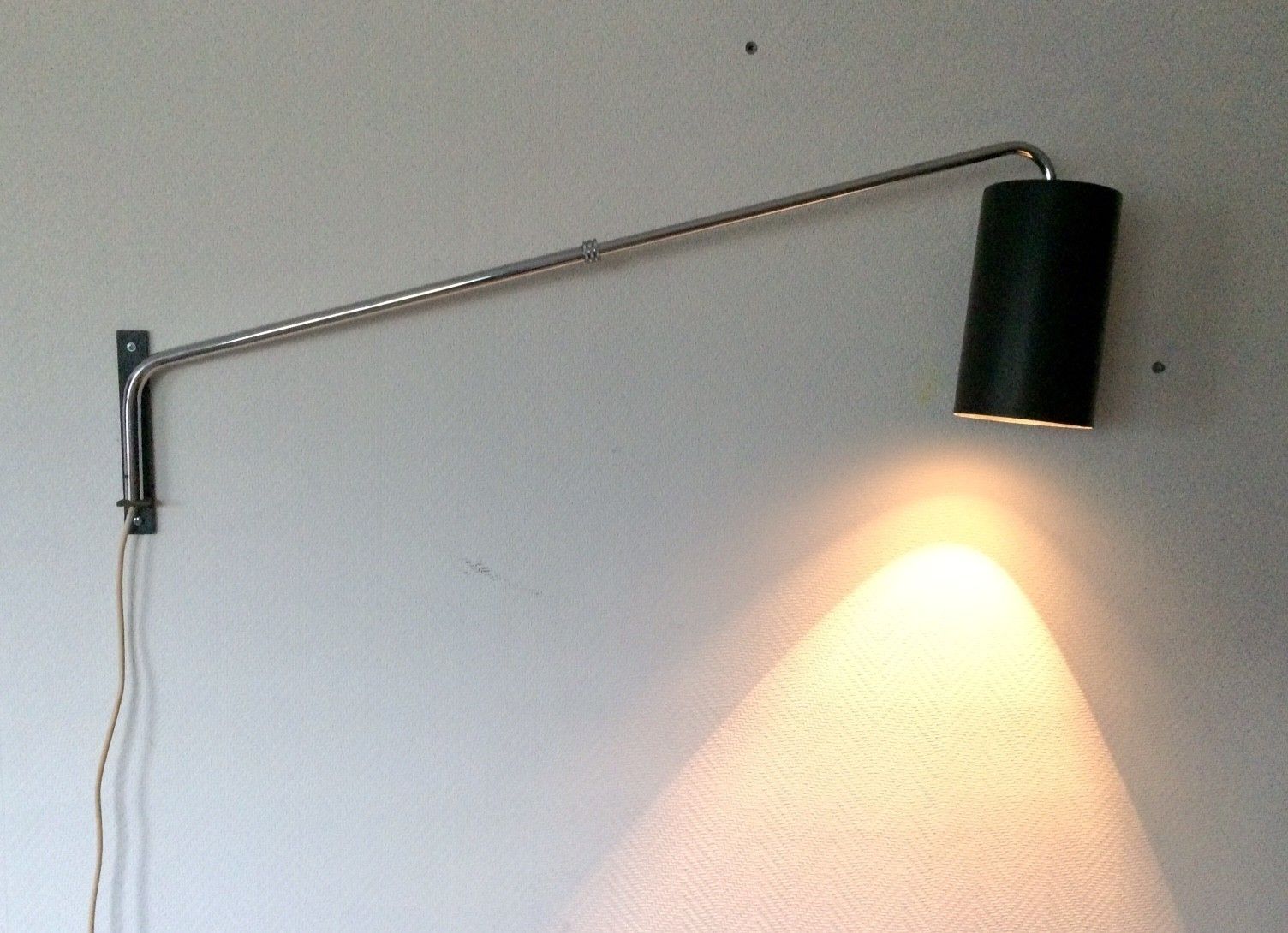 photo vinterior Mid Century Design Uitschuifbare Cilinder Wandlamp Uit De Jaren 1960