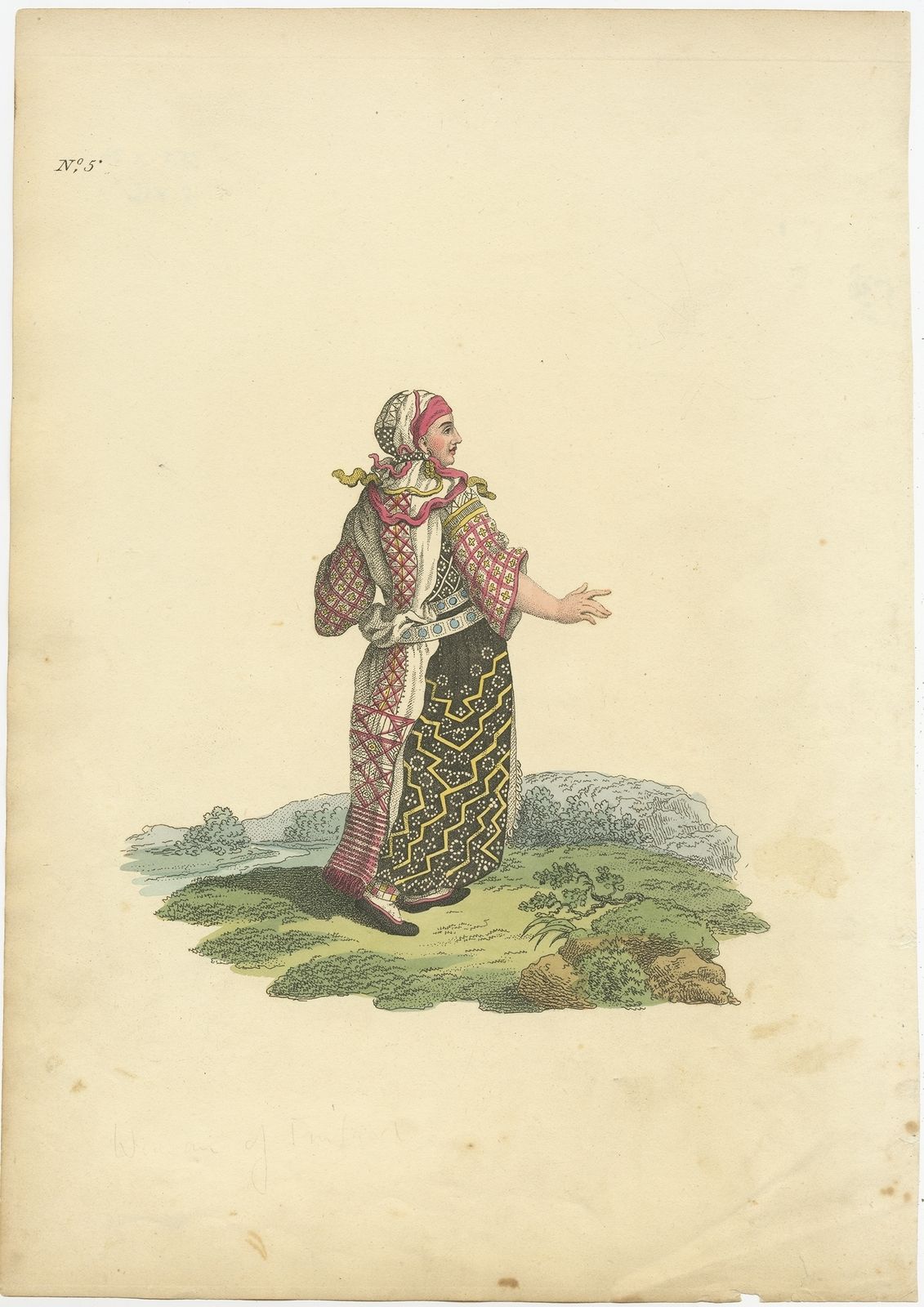 Antique Costume Print Of Finland By Harding (1811)