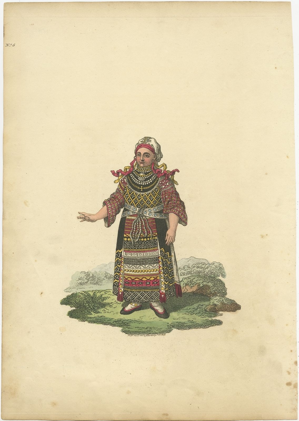 Antique Costume Print Of Finland By Harding (1811)