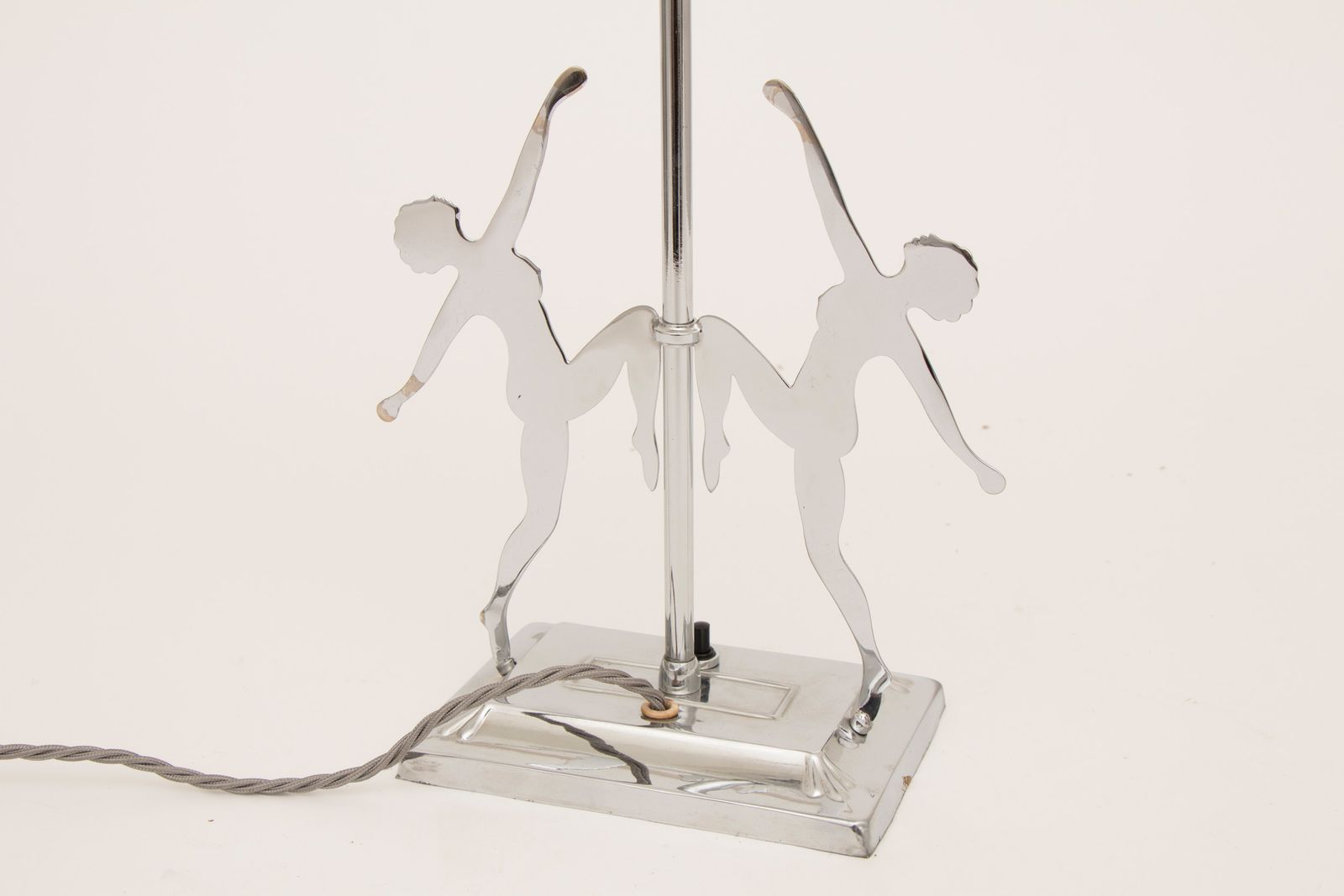 photo for sale Art Deco Double Silhouet Chrome Figure Lamp