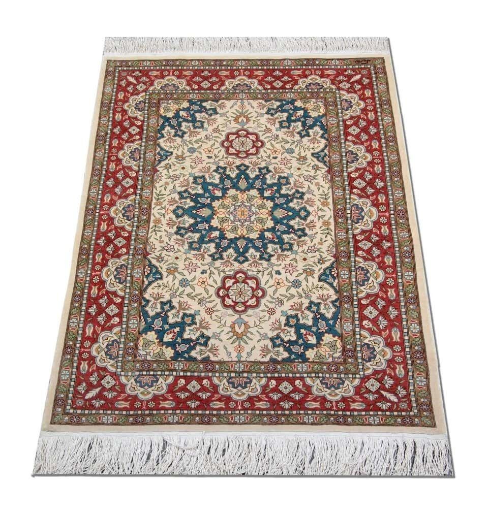 Vintage Oriental Carpet Turkish Hereke Silk Rug 72 X 122 Cm photo furniture